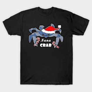 Christmas Nana Crab Blue Crab Matching Family Holiday Pajama T-Shirt